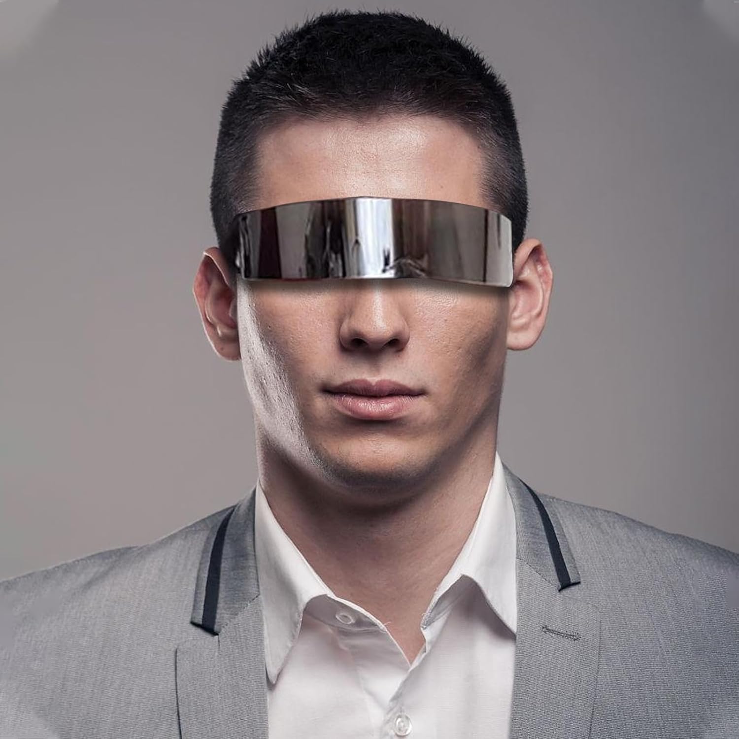 12 Pairs 80s Futuristic Narrow Cyber Visor Sunglasses Futuristic Sunglasses Cyclops Sun glasses Back to Future Inspired Costume Cyclops Wrap Visor Sun Glasses for Men Women - Image 5