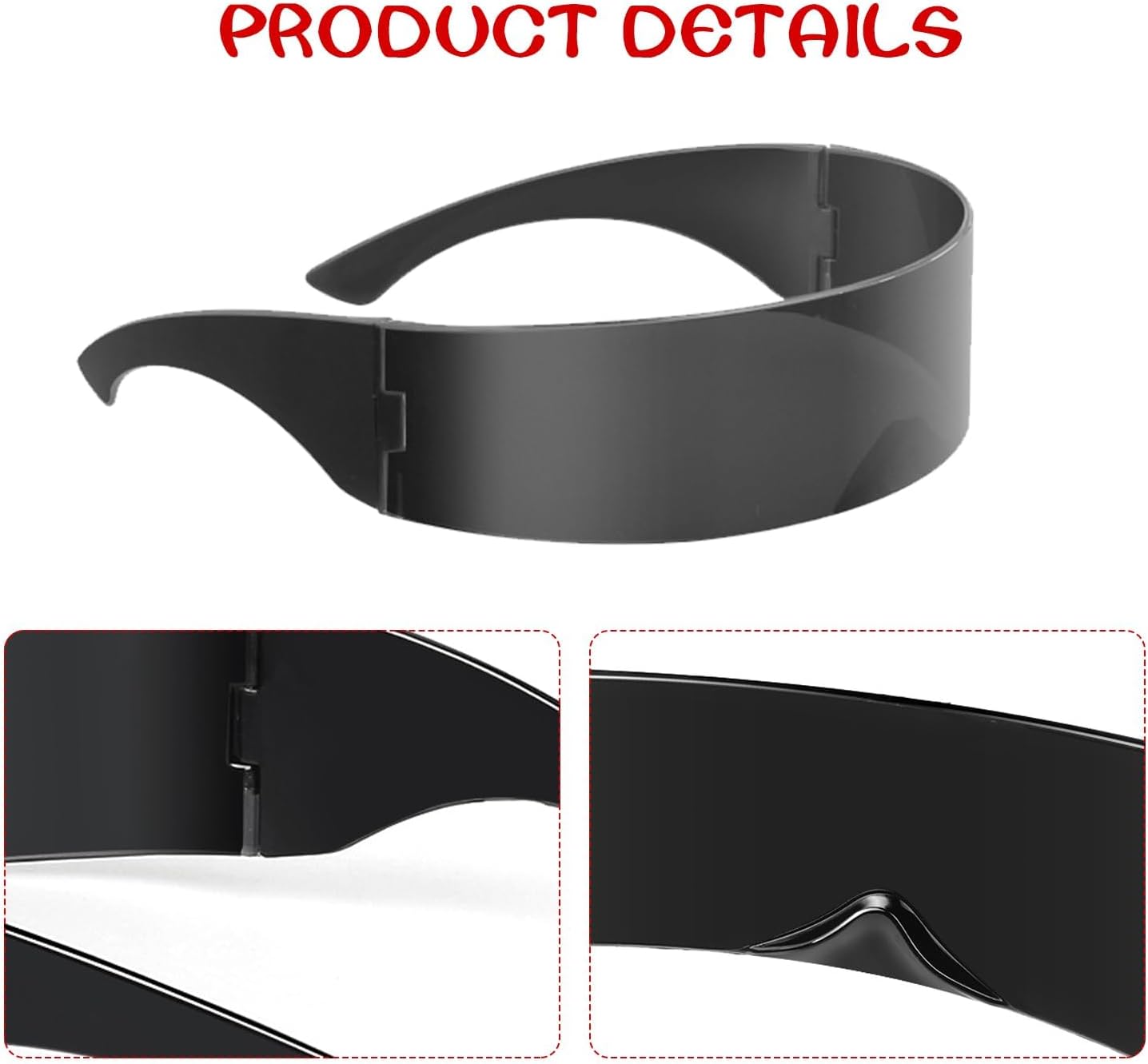 12 Pairs 80s Futuristic Narrow Cyber Visor Sunglasses Futuristic Sunglasses Cyclops Sun glasses Back to Future Inspired Costume Cyclops Wrap Visor Sun Glasses for Men Women - Image 4