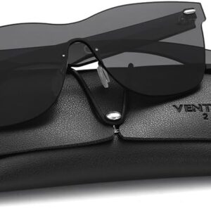 2020 VentiVenti Rimless Sunglasses For Women Men One Piece Square Oversize Mirror Lens Anti Reflective