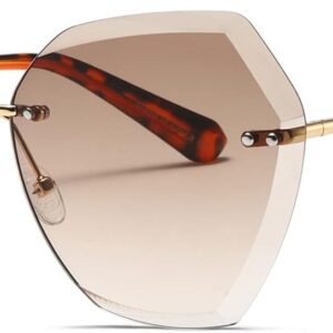 AEVOGUE Sunglasses For Women Oversized Rimless Diamond Cutting Lens Sun Glasses AE0534