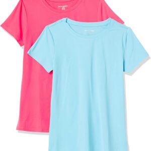 Amazon Essentials Women's Active Quick Dry Tech Stretch Short-Sleeve Crewneck T-Shirt (Available in Plus Size), Multipacks