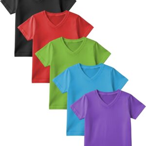 Andrew Scott Youth Athletic T-Shirts | Dry-Fit Moisture Wicking Short Sleeve V Neck Tees | Boys Girls | Multi Packs