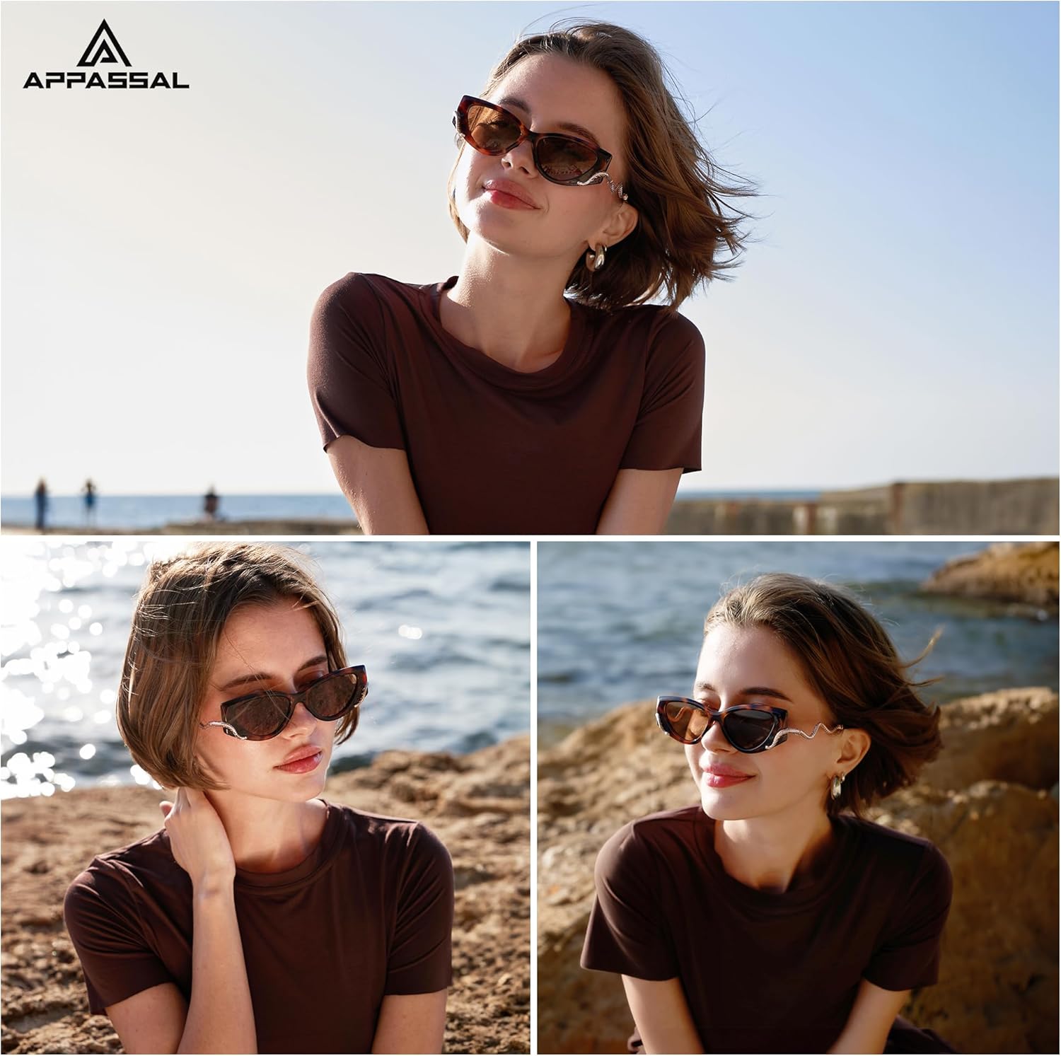 Appassal Retro Y2K Snake Sunglasses for Women Chic Cat Eye 90s Sunnies Narrow Trendy Sun Glasses AP3667 - Image 2