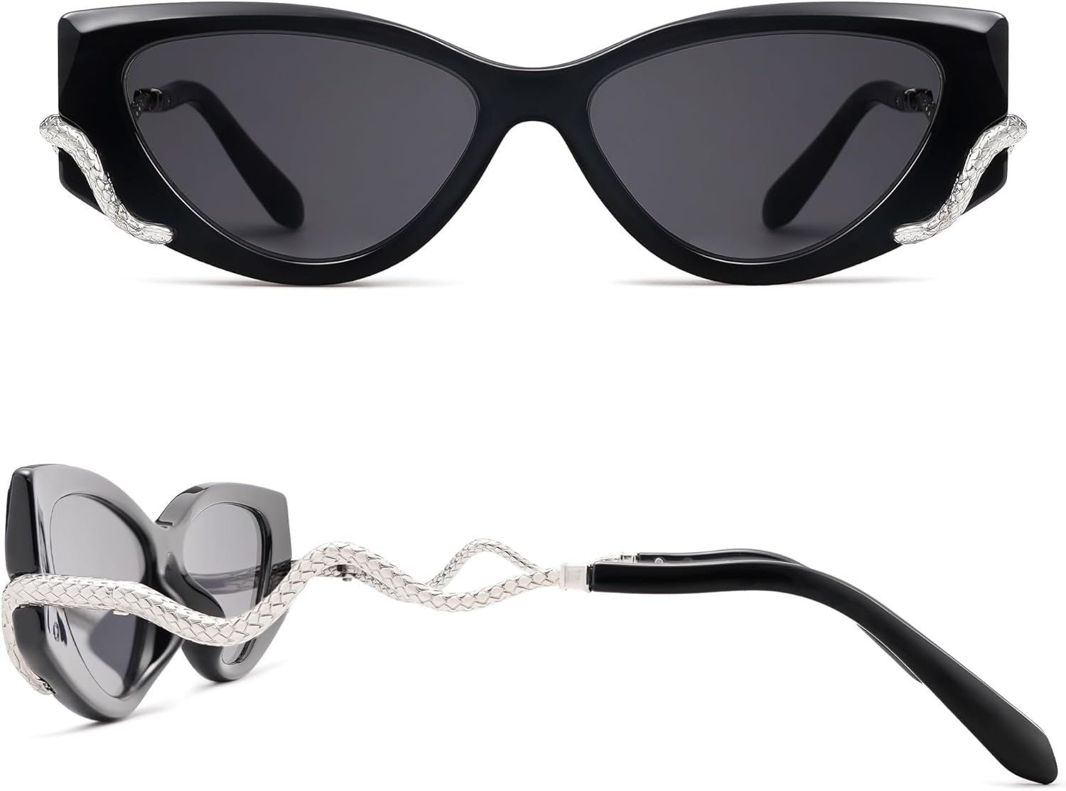 Appassal Retro Y2K Snake Sunglasses for Women Chic Cat Eye 90s Sunnies Narrow Trendy Sun Glasses AP3667