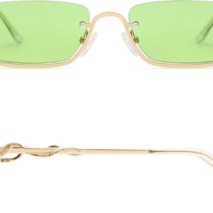 Appassal Y2K Snake Sunglasses for Women Men Narrow Rectangular Y2k Chic Sunnies AP3649