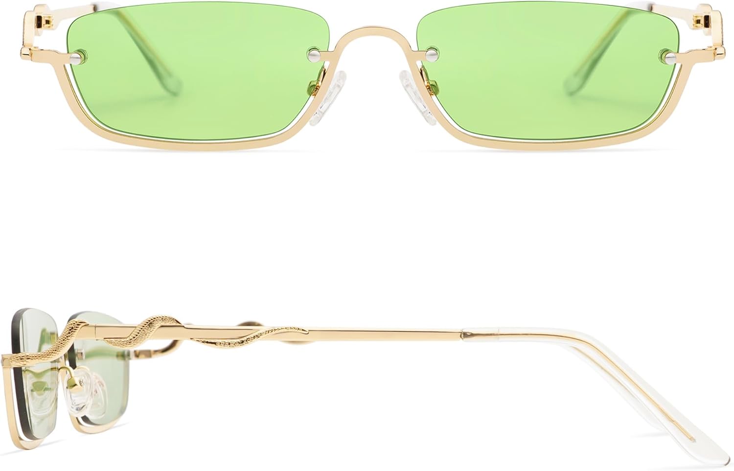 Appassal Y2K Snake Sunglasses for Women Men Narrow Rectangular Y2k Chic Sunnies AP3649