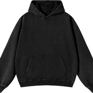 ATOFY Oversized Hoodies for Men & Women Pullover Sweatshirts Acid Wash Vintage Loose Fit Unisex Cotton Outfits