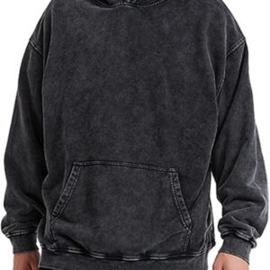 Bobeutou Oversized Hoodie Men Vintage Cotton Casual Hooded Sweatshirt Trendy Baggy Basic Hoodies Retro Pullover Streetwear
