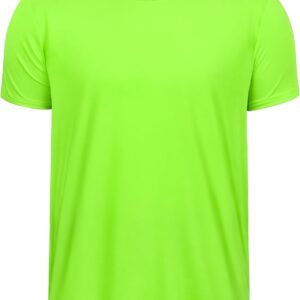 Boys Neon Shirts Dry Fit Athletic T Shirts UPF 50+ Performance Cooling Shirt Short Sleeve Rash Guard Kids Top for Boys Girls