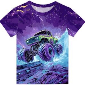Boys T-Shirts 3D Graphic Summer Short Sleeve Tees Shirts Kids Funny Colorful Tops 3-14 Years