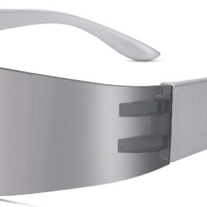 COASION Wrap Around Sunglasses for Women Men Trendy Rimless Futuristic Shades Y2k Shield Flat Top Fashion Eyeglasses