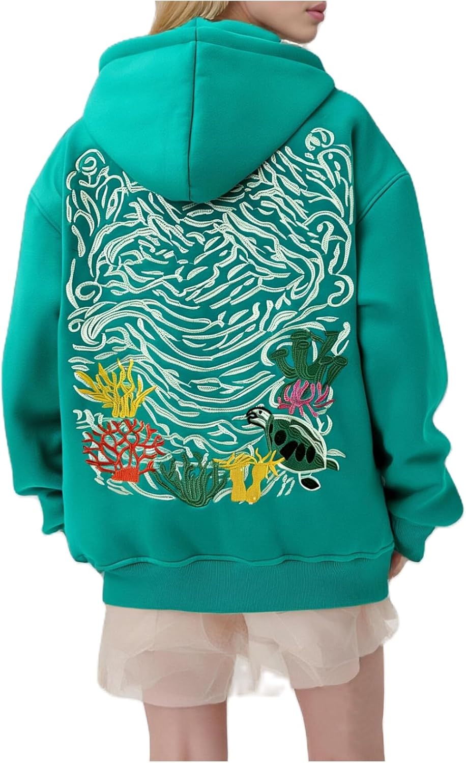 cochineal Preppy Embroidery Floral Hoodie for Teen Girl Women Oversized Hooded Sweatshirt Y2k Vintage Graphic Pullover Top - Image 27
