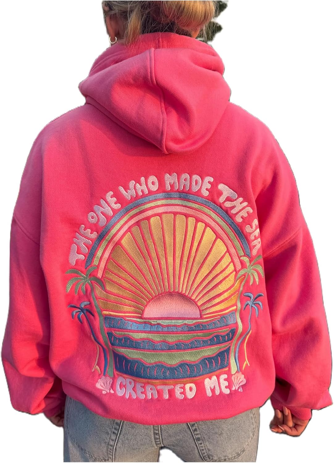 cochineal Preppy Embroidery Floral Hoodie for Teen Girl Women Oversized Hooded Sweatshirt Y2k Vintage Graphic Pullover Top - Image 24