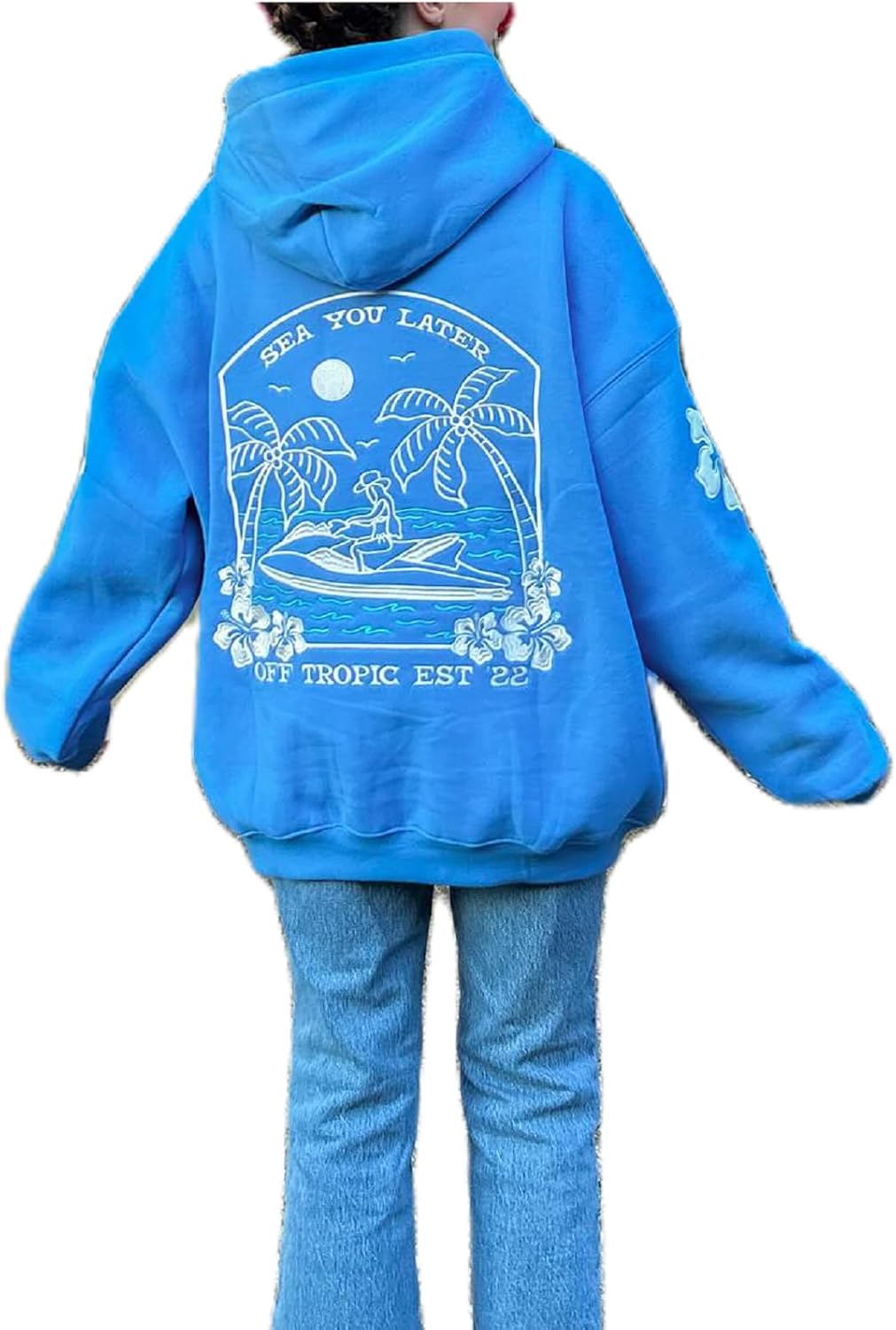 cochineal Preppy Embroidery Floral Hoodie for Teen Girl Women Oversized Hooded Sweatshirt Y2k Vintage Graphic Pullover Top - Image 26