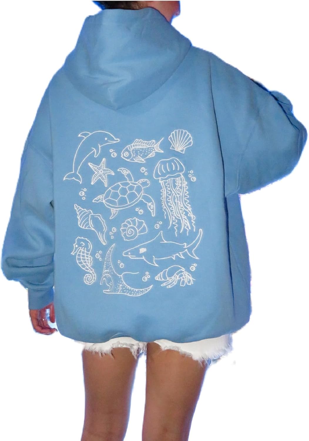 cochineal Preppy Embroidery Floral Hoodie for Teen Girl Women Oversized Hooded Sweatshirt Y2k Vintage Graphic Pullover Top - Image 5