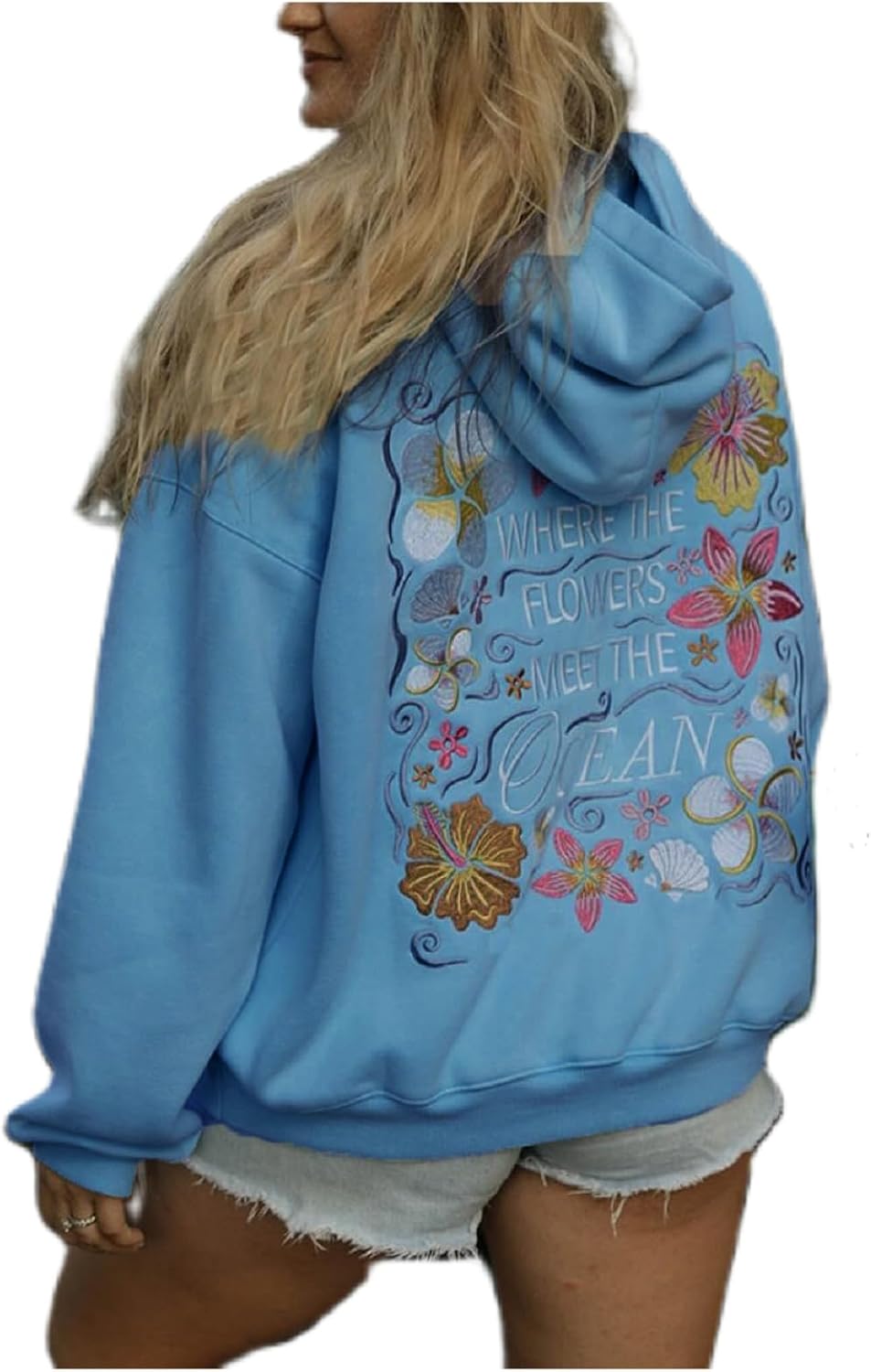 cochineal Preppy Embroidery Floral Hoodie for Teen Girl Women Oversized Hooded Sweatshirt Y2k Vintage Graphic Pullover Top - Image 35