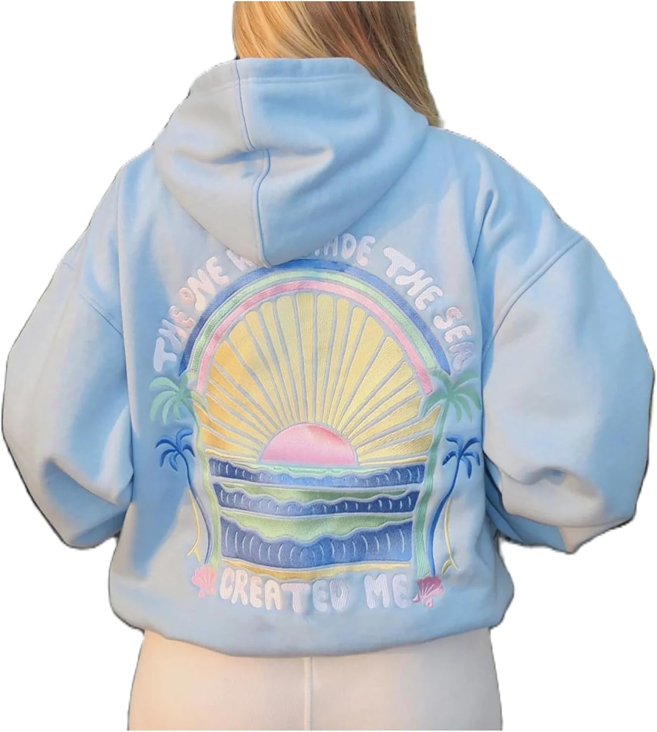 cochineal Preppy Embroidery Floral Hoodie for Teen Girl Women Oversized Hooded Sweatshirt Y2k Vintage Graphic Pullover Top - Image 10