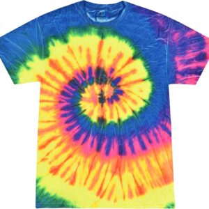Colortone Tie Dye T-Shirts for Men and Women - Unisex Short Sleeve Tie-Dye T Shirts for Adults