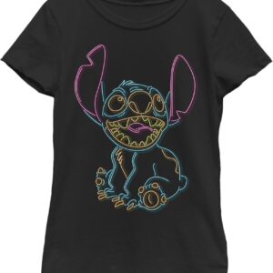 Disney Lilo Stitch Fill Girl's Solid Crew Tee