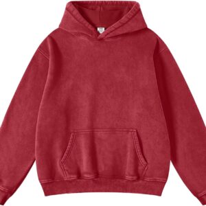 Dnzzs Acid Wash Hoodie Super Soft Sweatshirt for Mens Pullover Oversized Men's Fashion Hoodies & Sweatshirts Vintage Tops