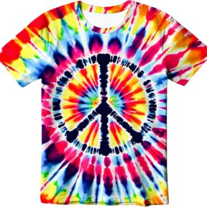 Eitqtbea Kids Tie Dye T-Shirt, Children Tie Dye Short Sleeve Tee Shirt for Kids