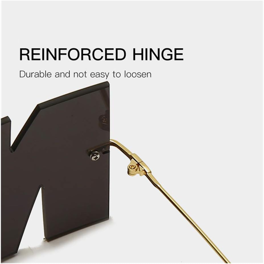 ENTHYI Letter NO Party Rimless Irregular Design Sunglasses For Men\/Women UV400 Streetwear Eyewears - Image 5