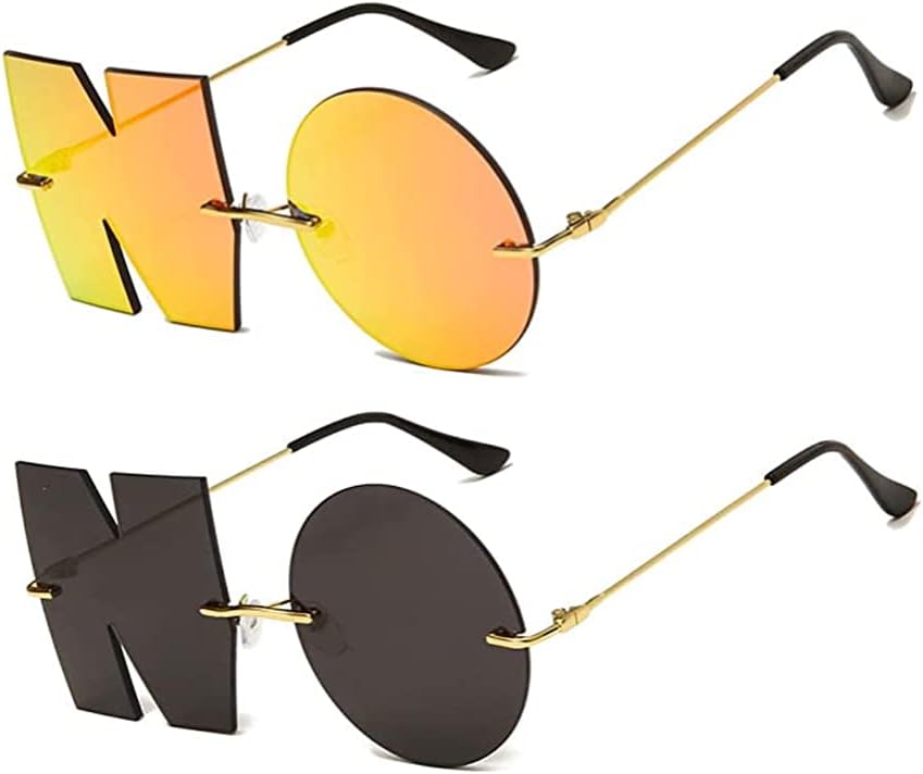 ENTHYI Letter NO Party Rimless Irregular Design Sunglasses For Men\/Women UV400 Streetwear Eyewears - Image 12