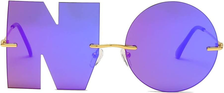 ENTHYI Letter NO Party Rimless Irregular Design Sunglasses For Men\/Women UV400 Streetwear Eyewears - Image 10