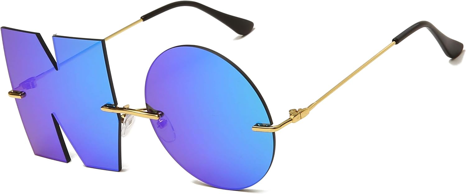 ENTHYI Letter NO Party Rimless Irregular Design Sunglasses For Men\/Women UV400 Streetwear Eyewears - Image 15