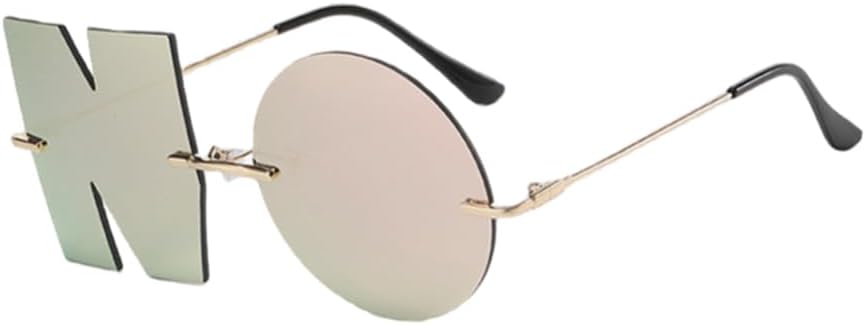 ENTHYI Letter NO Party Rimless Irregular Design Sunglasses For Men\/Women UV400 Streetwear Eyewears - Image 13