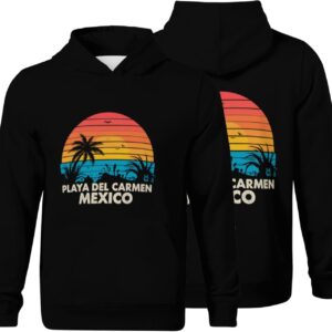 Epaphras Kids Retro Playa Del Carmen Mexico Boys Girls Lightweight Kangaroo Pocket Fleece Hoodies