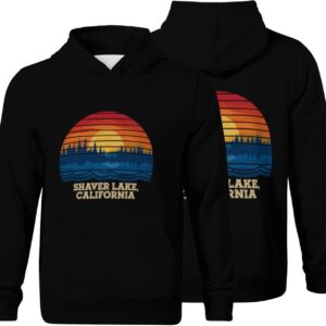 Epaphras Kids Retro Shaver lake California Boys Girls Lightweight Kangaroo Pocket Fleece Hoodies