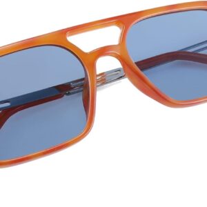 FEISEDY Vintage Square 70s Flat Aviator Sunglasses Women Men Metal Design Shades B2752