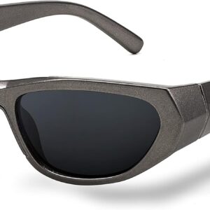 FEISEDY Women Men Futuristic Shield Sports Narrow 90s Sunglasses Dark Lens Goggles Punk Y2K Sun Glasses B2936