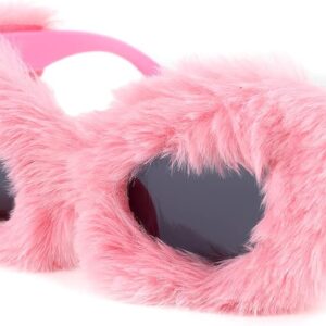 FEISEDY Women Plush Fuzzy Cat Eye Sunglasses Punk Soft Velvet Shades Ladies Handmade Party Masquerade Eyewear B2877