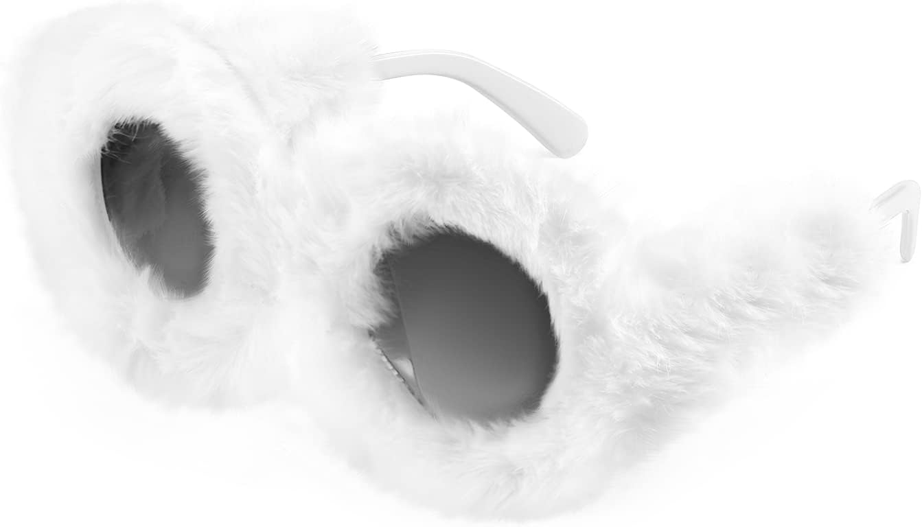 FEISEDY Women Plush Fuzzy Round Sunglasses Punk Soft Velvet Shades Ladies Handmade Party Cosplay Eyewear B2889 - Image 18