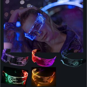 Fency LED Light Up Glasses, LED Visor, Luminous, Cyberpunk Futuristic Cosplay Glasses for Adults