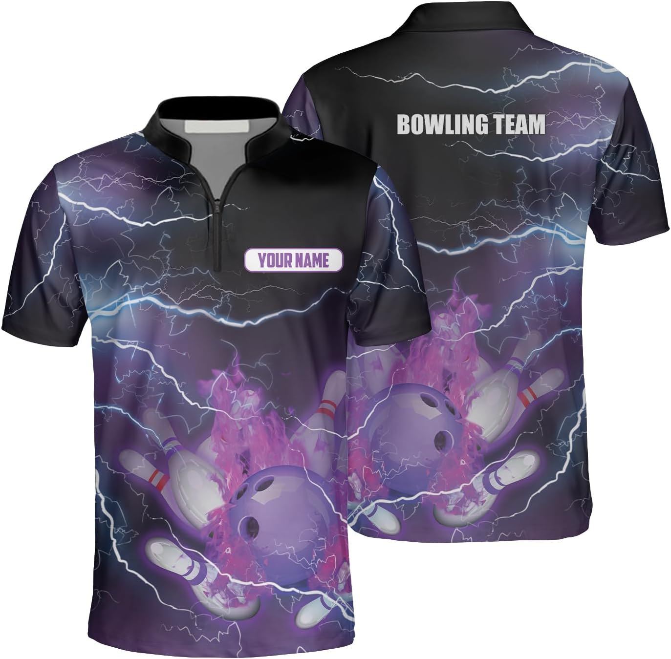 GABITA Personalized Bowling Shirts for Men, Women, Custom Name Bowling Jerseys for Team, Retro Vintage Hawaiian, Sweatshirt, Hoodie for Bowlers for Team Members 1