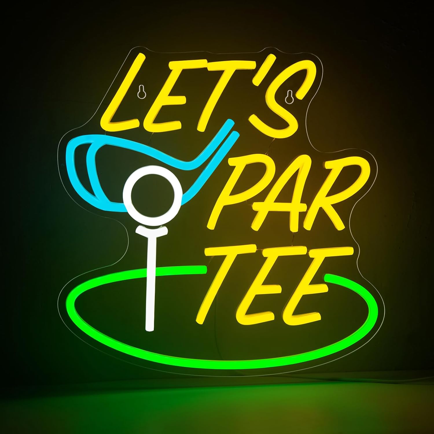 Golf Neon Sign Let's Par Tee Neon Sign for Wall Decor Dimmable USB Powered LED Ball Neon Light Signs for Golf Club Sports Gym Bar Office Bedroom Man Cave Party Decorations Gifts