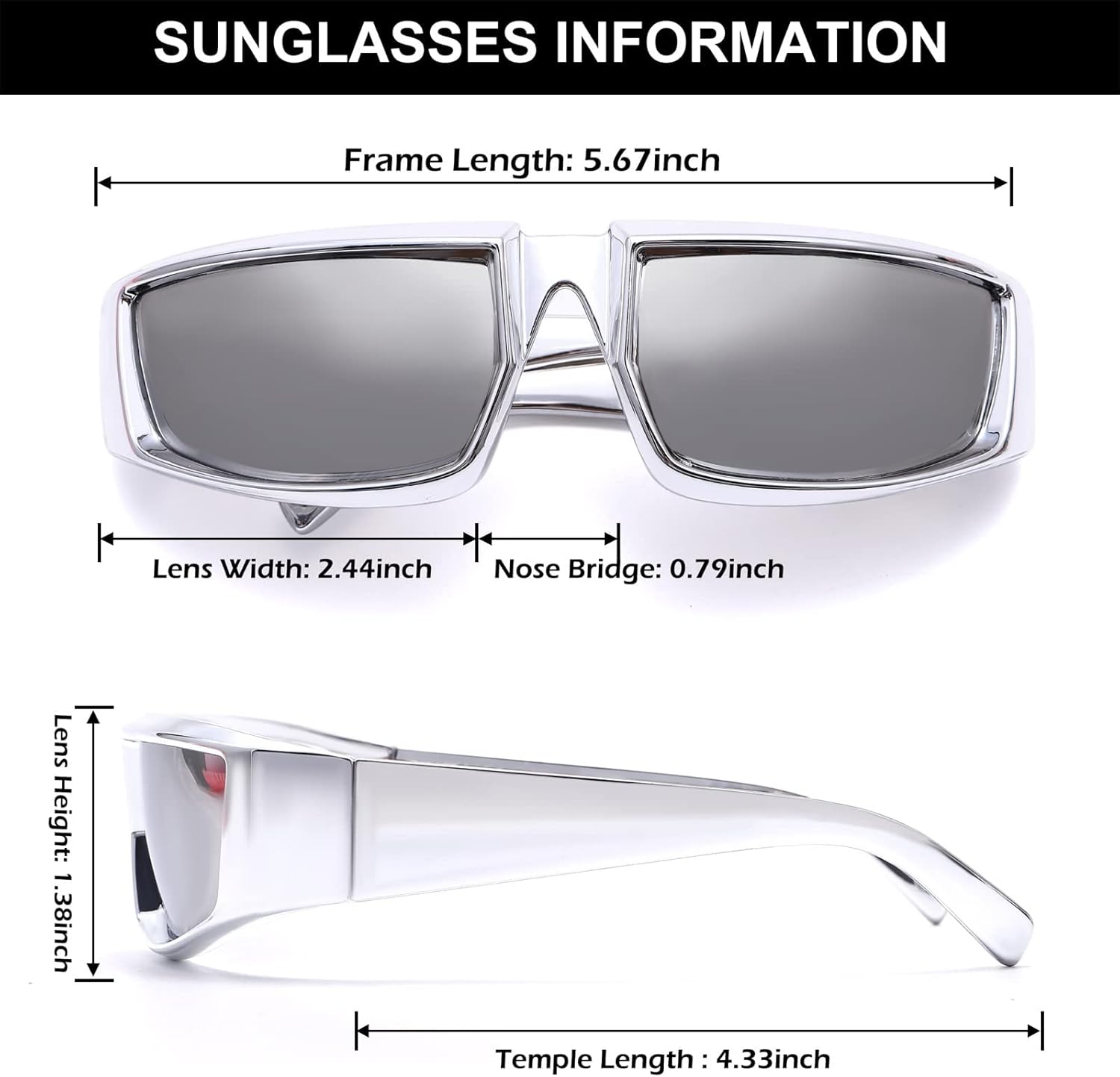 GUVIVI Wrap Around Trendy Sunglasses For Womens Men Fashion Futuristic Rectangle Sunglasses Thick Chunky Sun Glasses Eyewear - Image 6