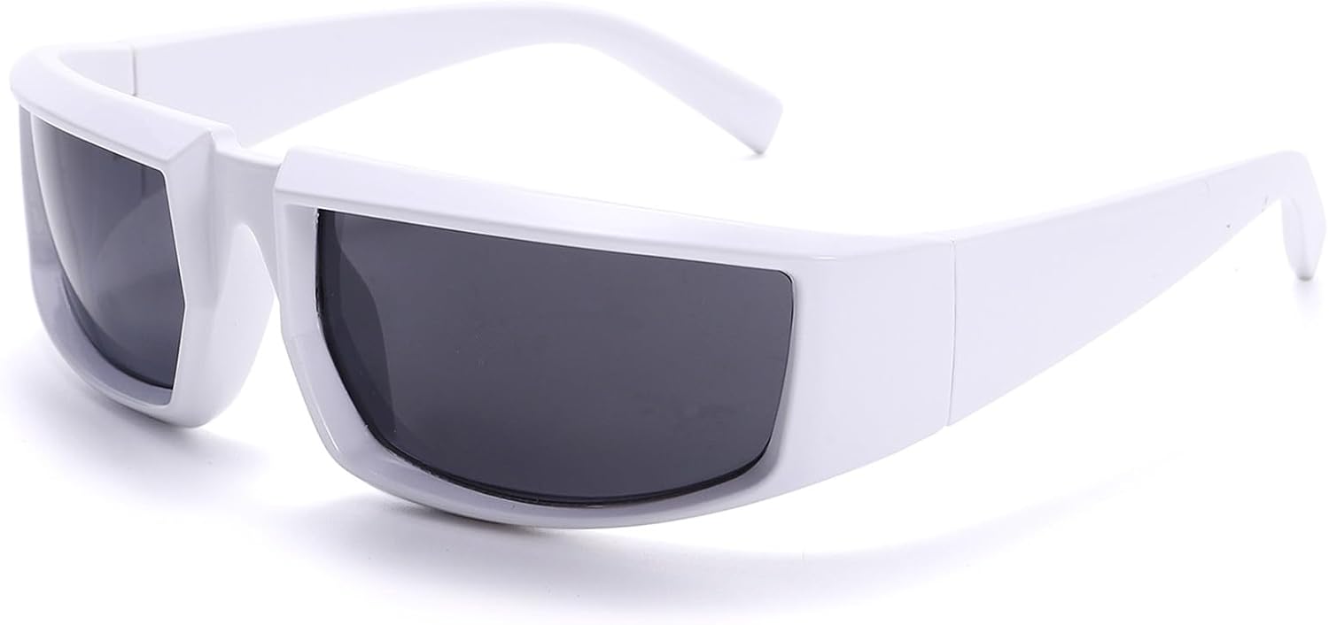 GUVIVI Wrap Around Trendy Sunglasses For Womens Men Fashion Futuristic Rectangle Sunglasses Thick Chunky Sun Glasses Eyewear - Image 8