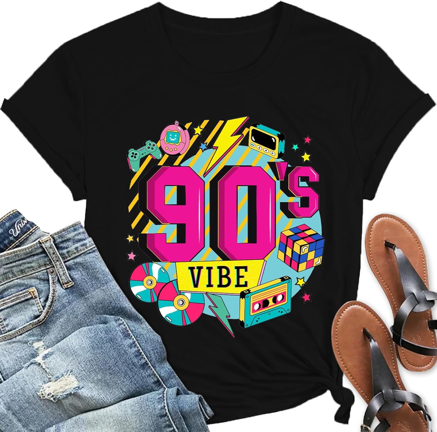 I Love The 80's Shirts for Women Vintage 80s Music Tee 80s Theme Party Short Sleeve Tops