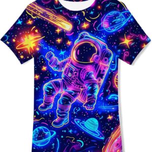 Idgreatim Boys T-Shirts Cool 3D Graphic Short Sleeve Tee Shirt 4-14 Years