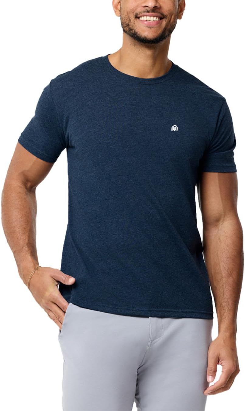 INTO THE AM Mens T Shirt with Logo - Short Sleeve Crew Neck Soft Fitted Tees S - 4XL Fresh Classic Basic Tshirts