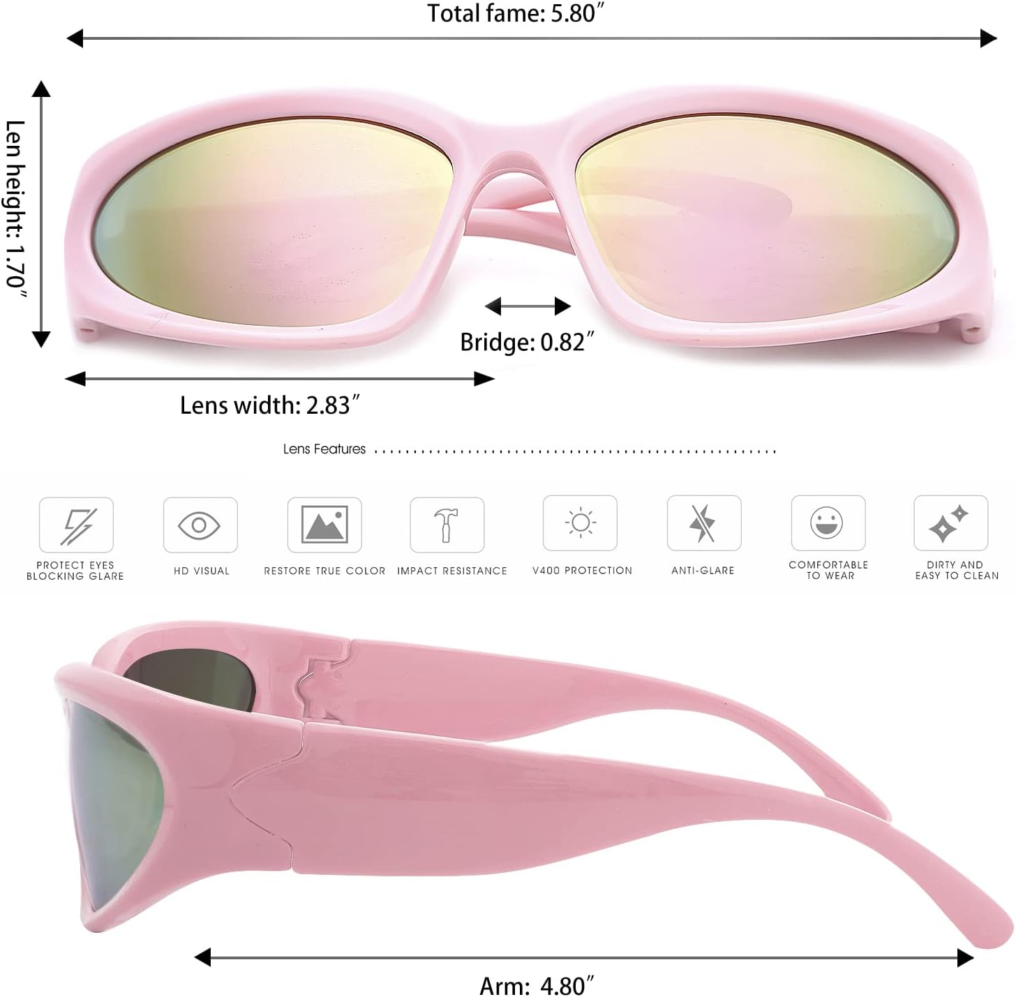 knliwkm 3 Pairs Oval Sporty Wrap Around Sunglasses Y2K Futuristic Glasses Shades for Women Men Trendy Fashion Silver - Image 6