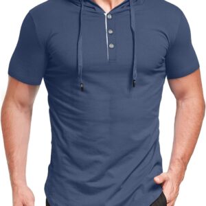 KUYIGO Men's S-5X Short&Long Sleeve Athletic Casual Plus Size Hoodies Sport Sweatshirt Hooded T-Shirts