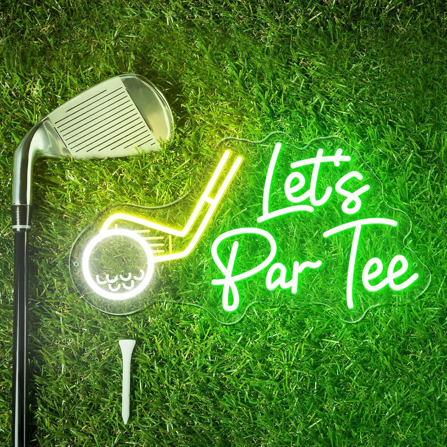 Let's Par Tee Golf Neon Signs for Wall Decor, Dimmable LED Light for Party Sign Neon Lights Signs for Golf Club Bedroom Man Cave