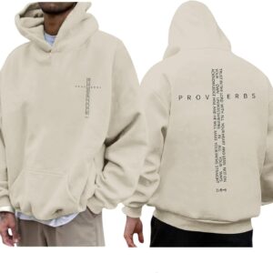 Lubpow Christian Hoodies for Men Inspirational Religious Faith Cross Sweatshirts Vintage Bible Verse Graphic Hoodie Pullover