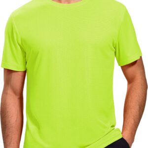 MIER Mens Dry Fit Workout T-Shirts Athletic Running Tshirt Short Sleeve Lightweight Airy Gym Sport Tee Shirt, Crew Neck