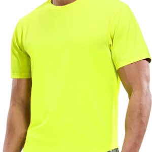MIER Men's Workout T Shirts Dry Fit Short Sleeve Athletic Gym Running Lightweight Performance Tee Tops, Polyester, UPF 50+